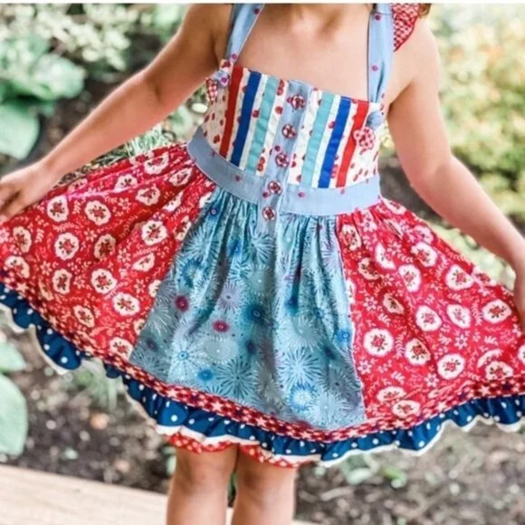 Matilda Jane “Jolene” parade pageant | Red White & Blue 4 girls '4th of July' - Picture 2 of 5